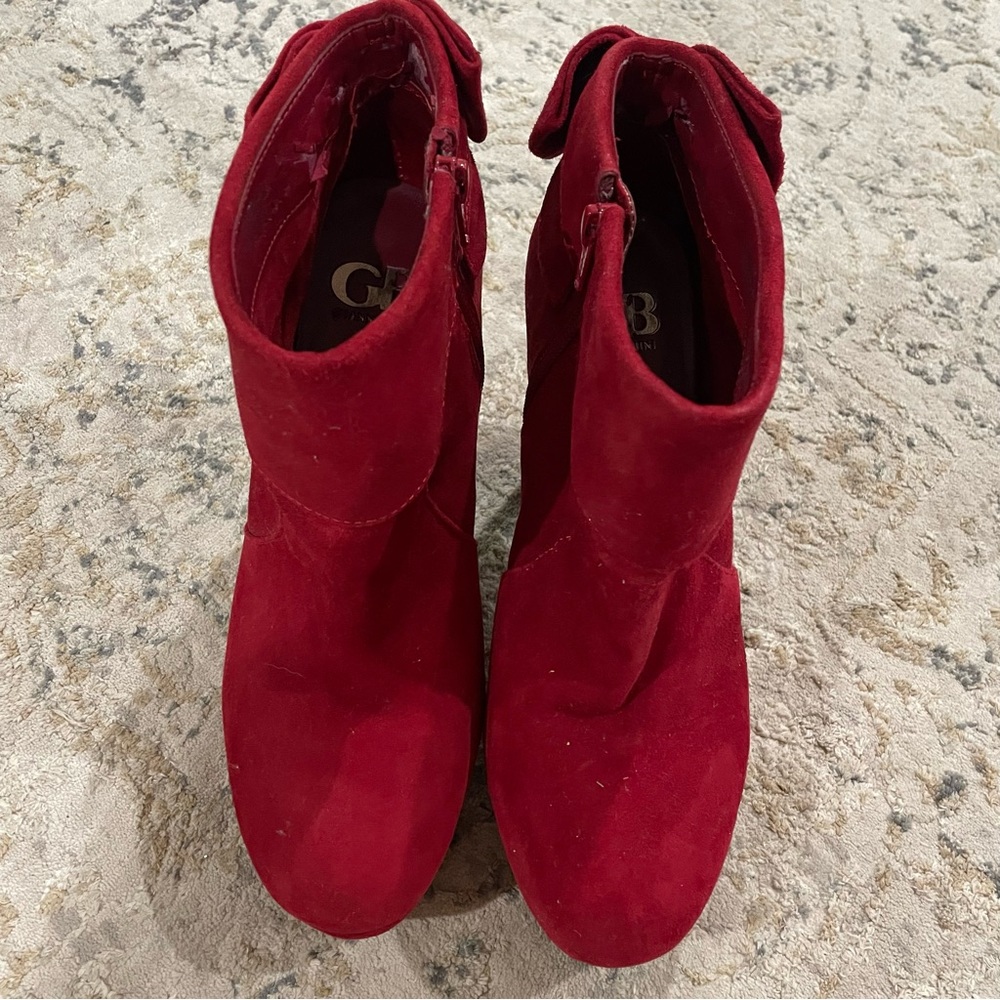 Gianni Bini Red Suede Booties - image 2